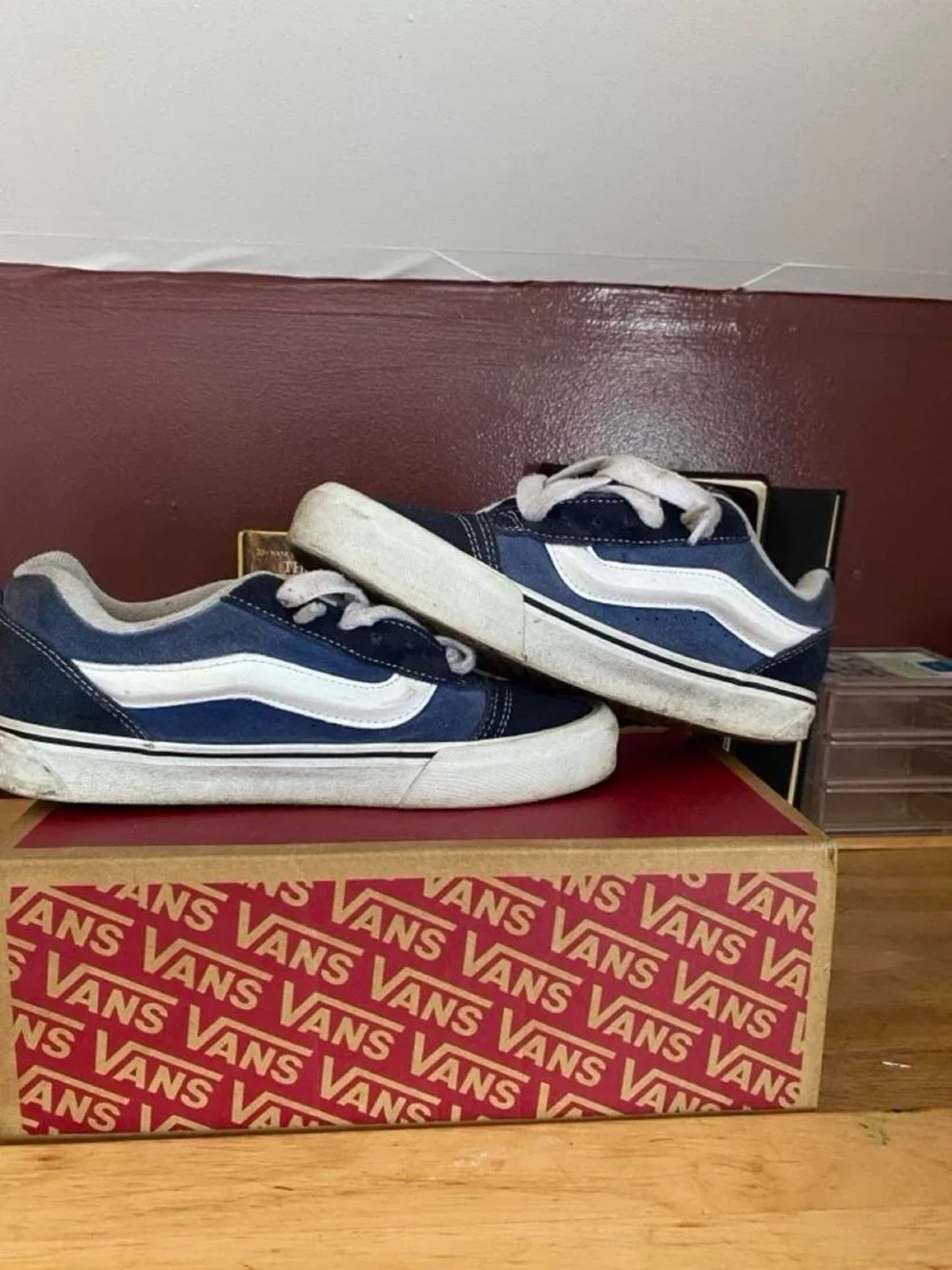 Vans Kids Navy and White Old Skool Sneakers